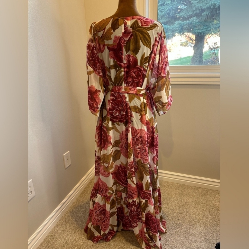 JOYFOLIE SEVERINE DRESS IN SHEER BOUGAINVILLE A FLORAL - Picture 9 of 12